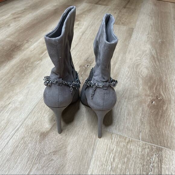 INC International Concepts Women's Taupe Stiletto Reanna Chain Dress Boots sz 5 - Picture 8 of 12